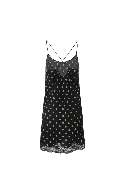 Polkadot slip dress in silk