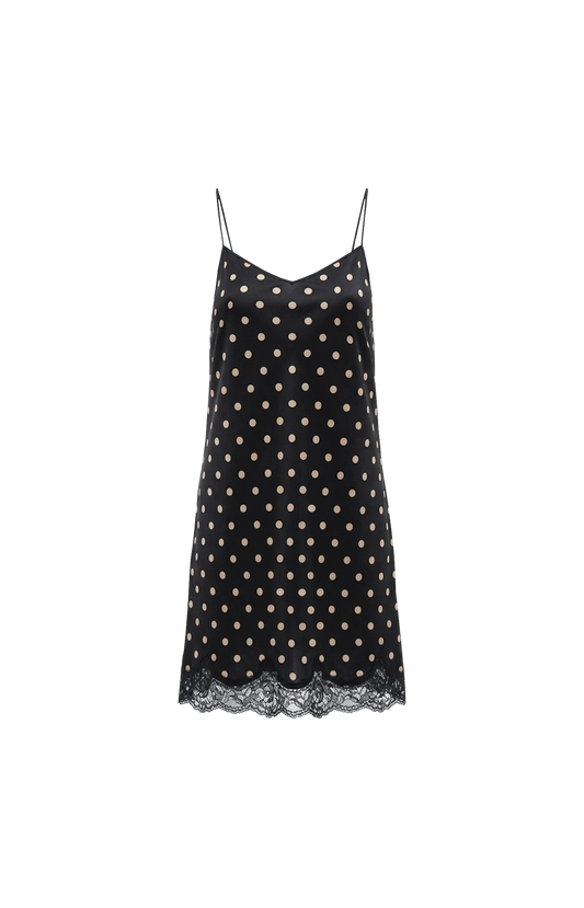 Polkadot slip dress in silk