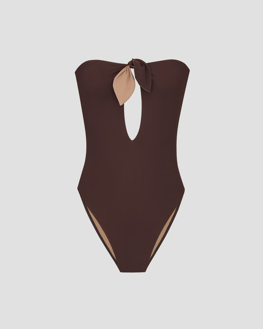 Tied Strapless Swimsuit
