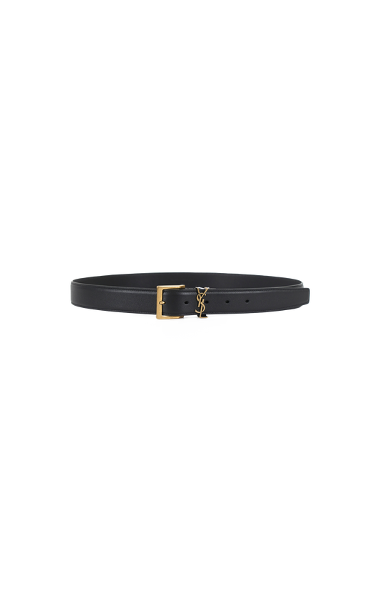 Men's Cassandre Leather Belt in Black