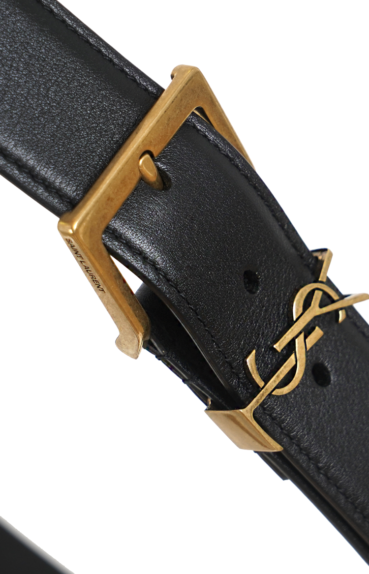 Men's Cassandre Leather Belt in Black