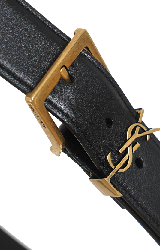 Men's Cassandre Leather Belt in Black