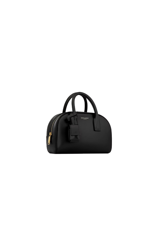 Sac De Jour Boston Mini Bag in Box Leather in Black