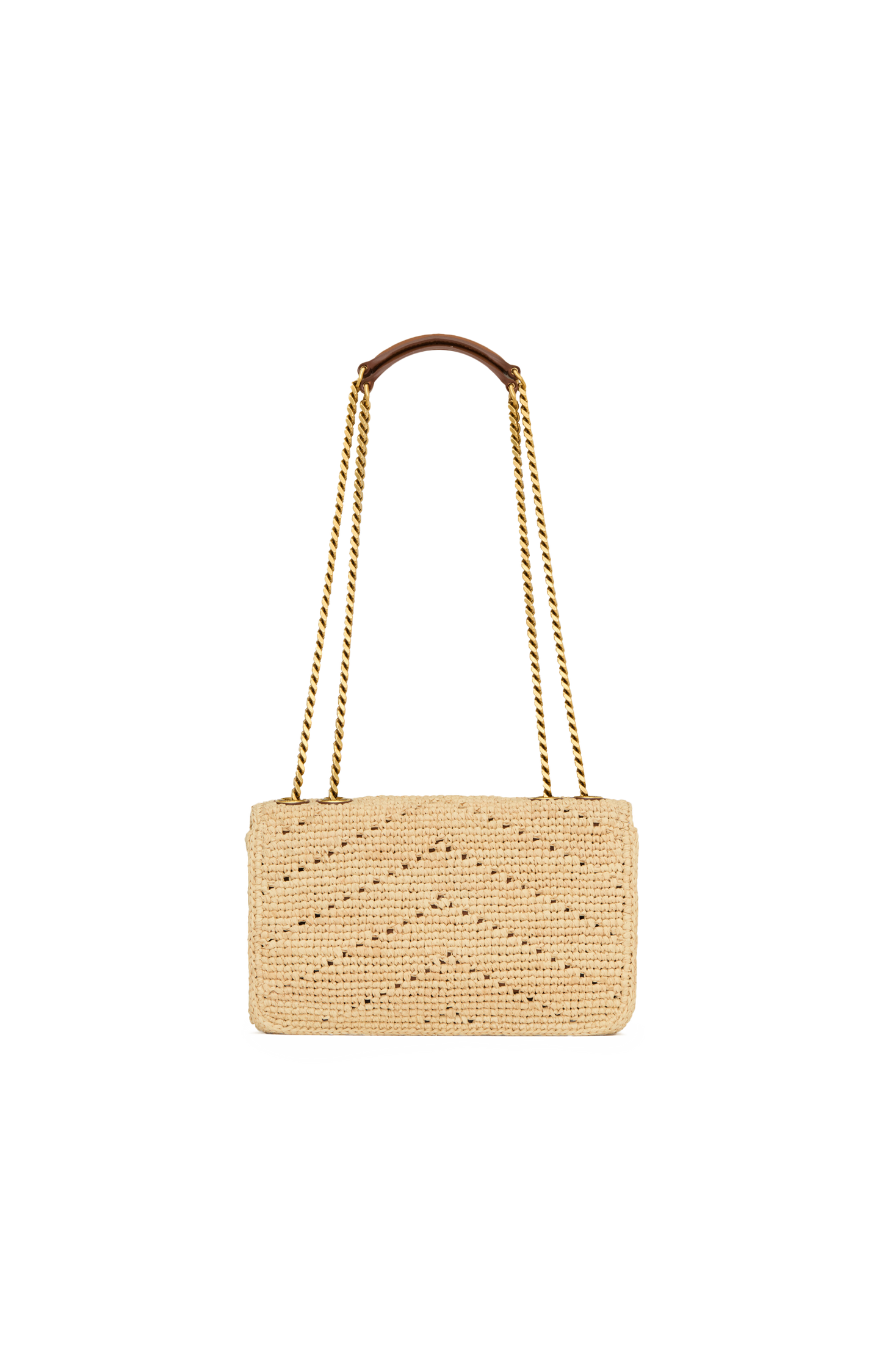 Saint Laurent Loulou Small Chain Bag in Raffia