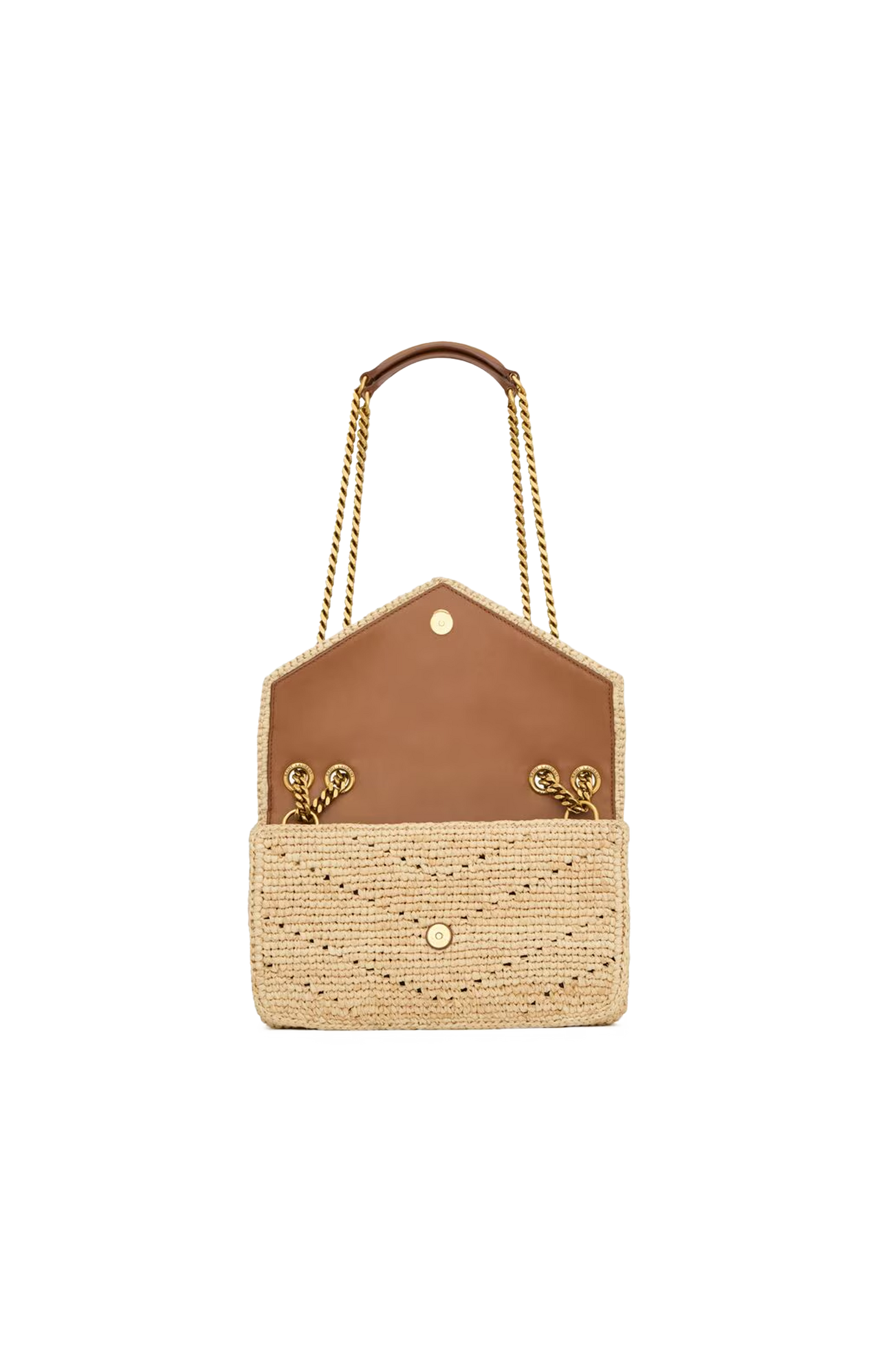 Saint Laurent Loulou Small Chain Bag in Raffia