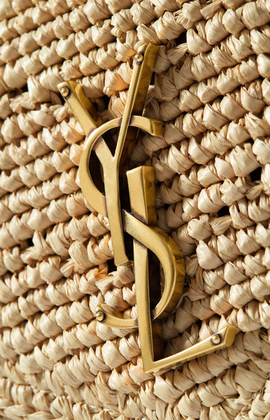 Saint Laurent Loulou Small Chain Bag in Raffia