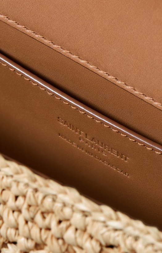 Saint Laurent Loulou Small Chain Bag in Raffia