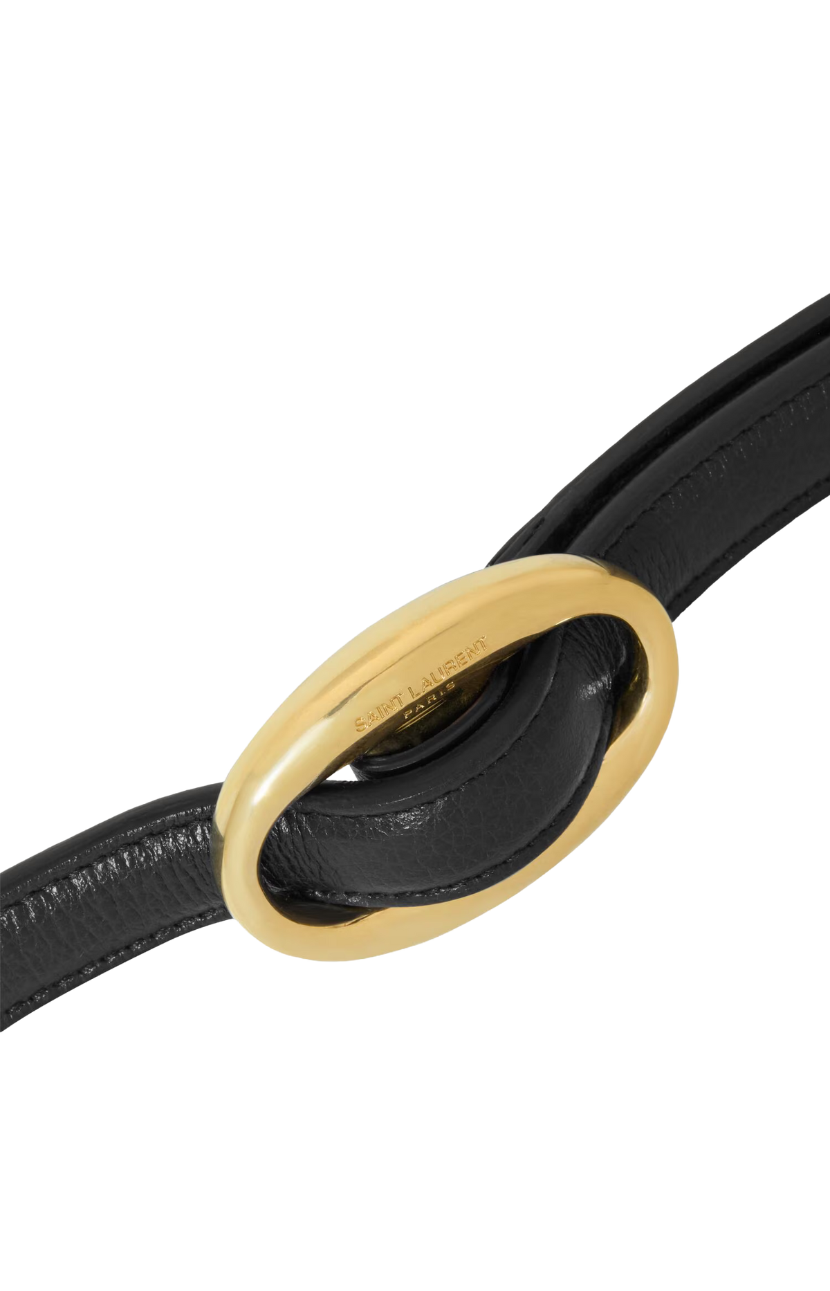 Oval Buckle Thin Reversible Belt in Smooth Leather in Black/Clay