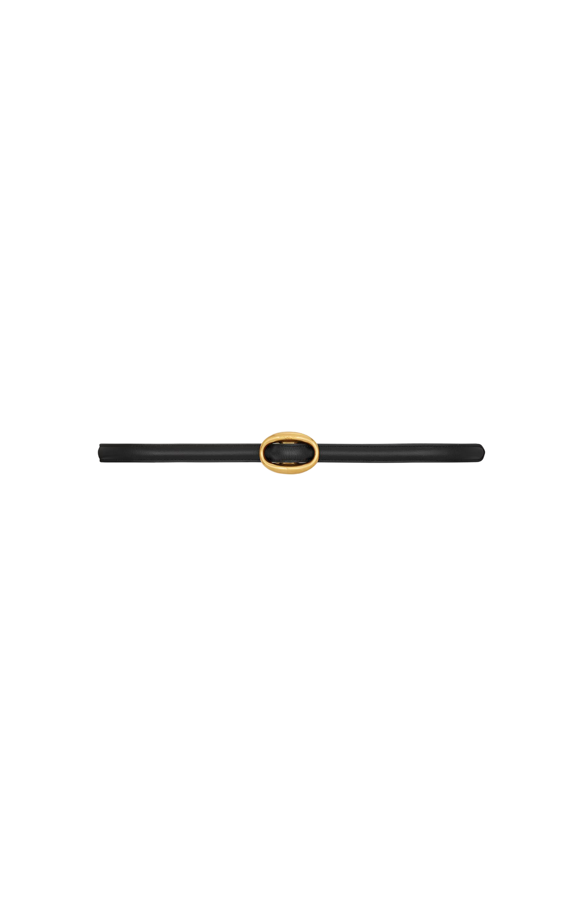 Oval Buckle Thin Reversible Belt in Smooth Leather in Black/Clay