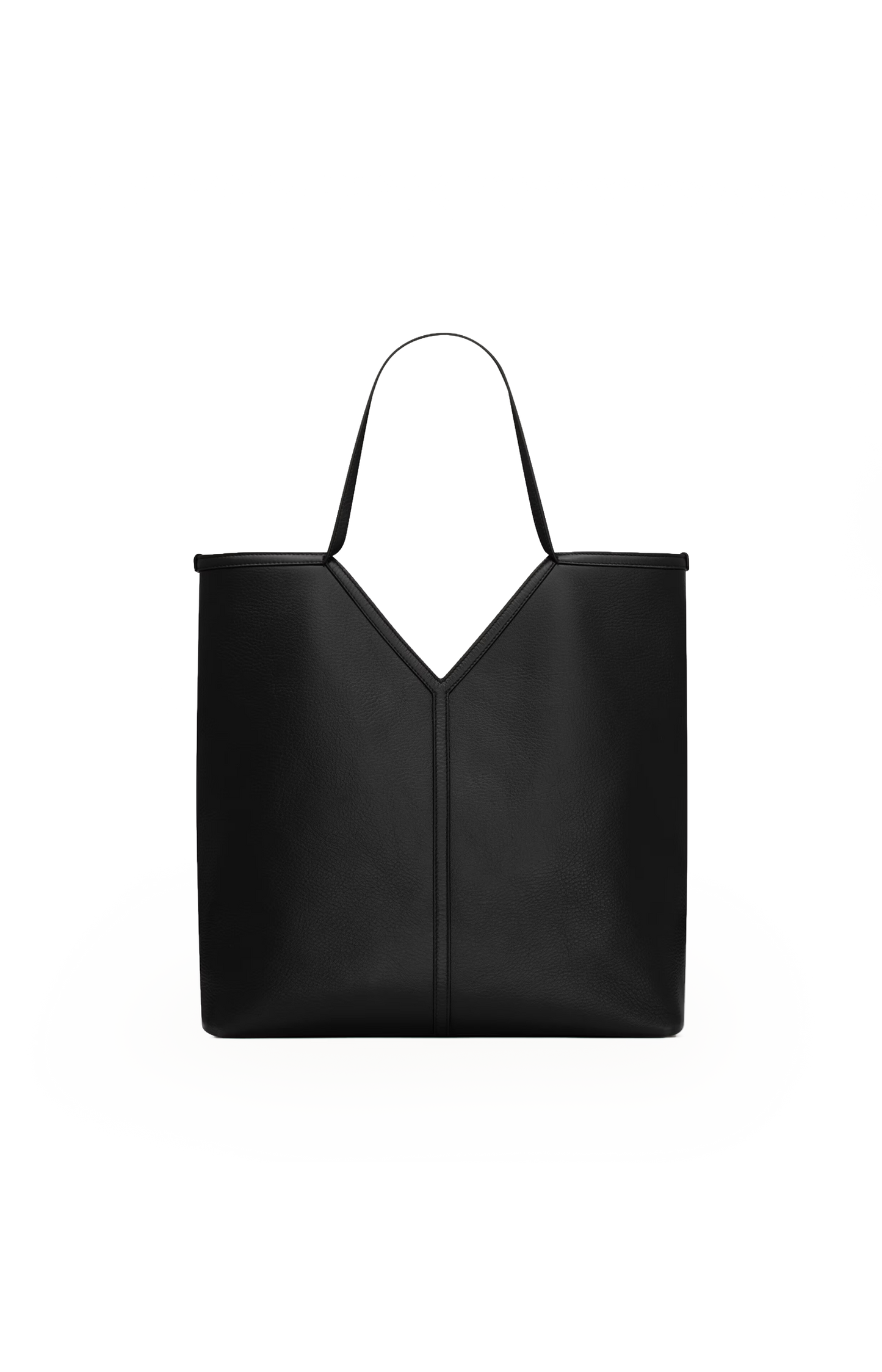 Y Thin Tote in Black Leather