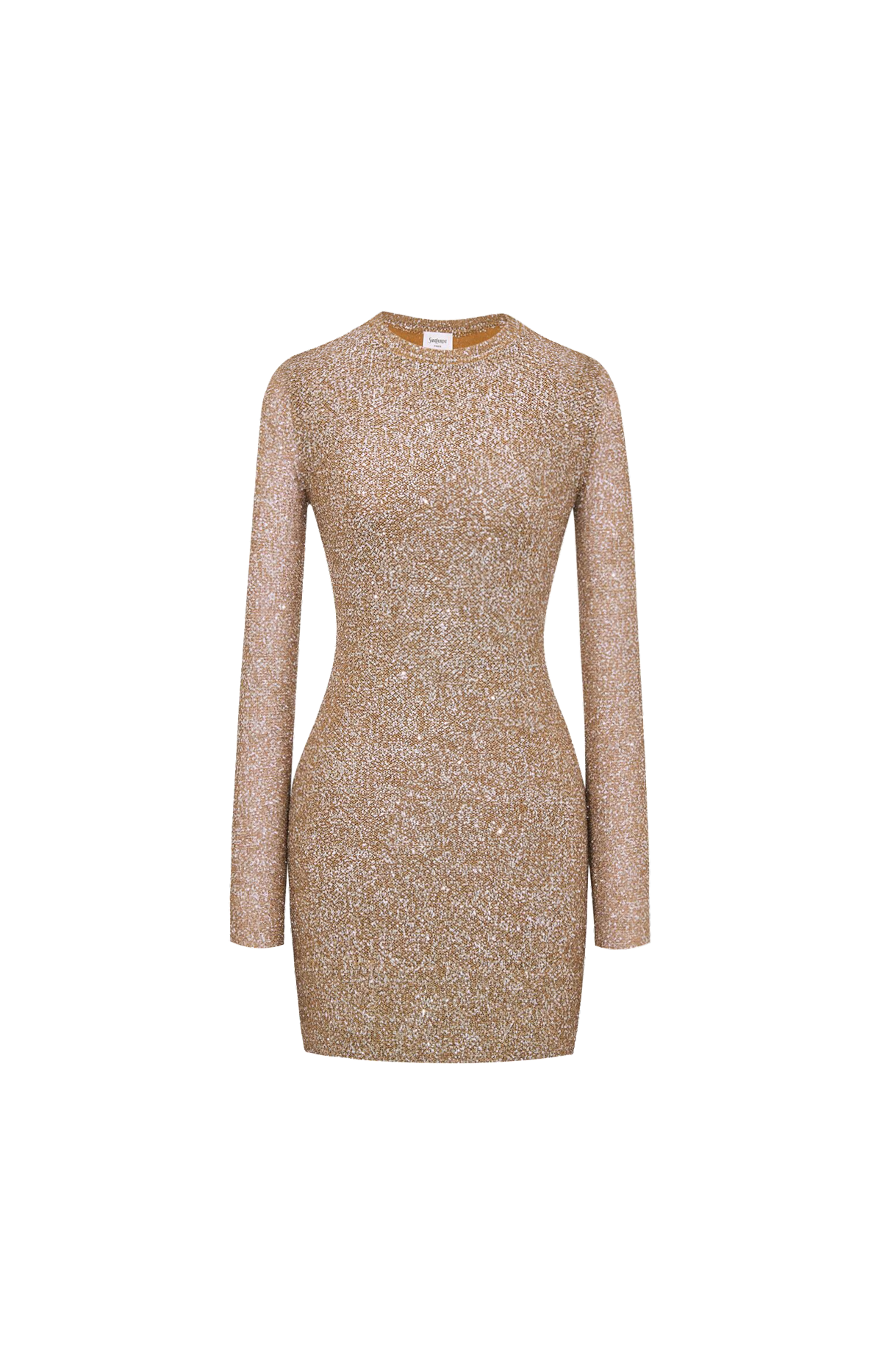 Sequin Mini Dress in Knit in Brown