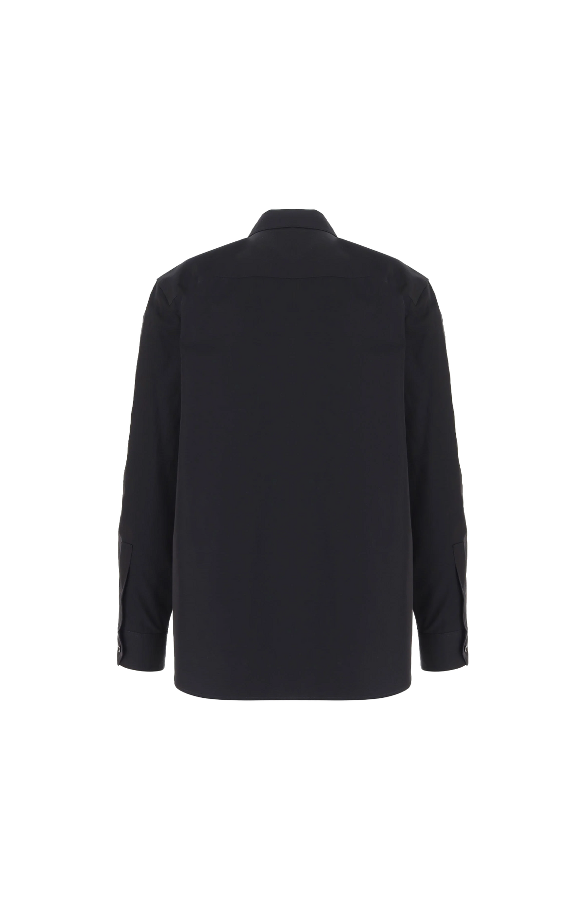 Cotton Zip-Up Shirt in Black