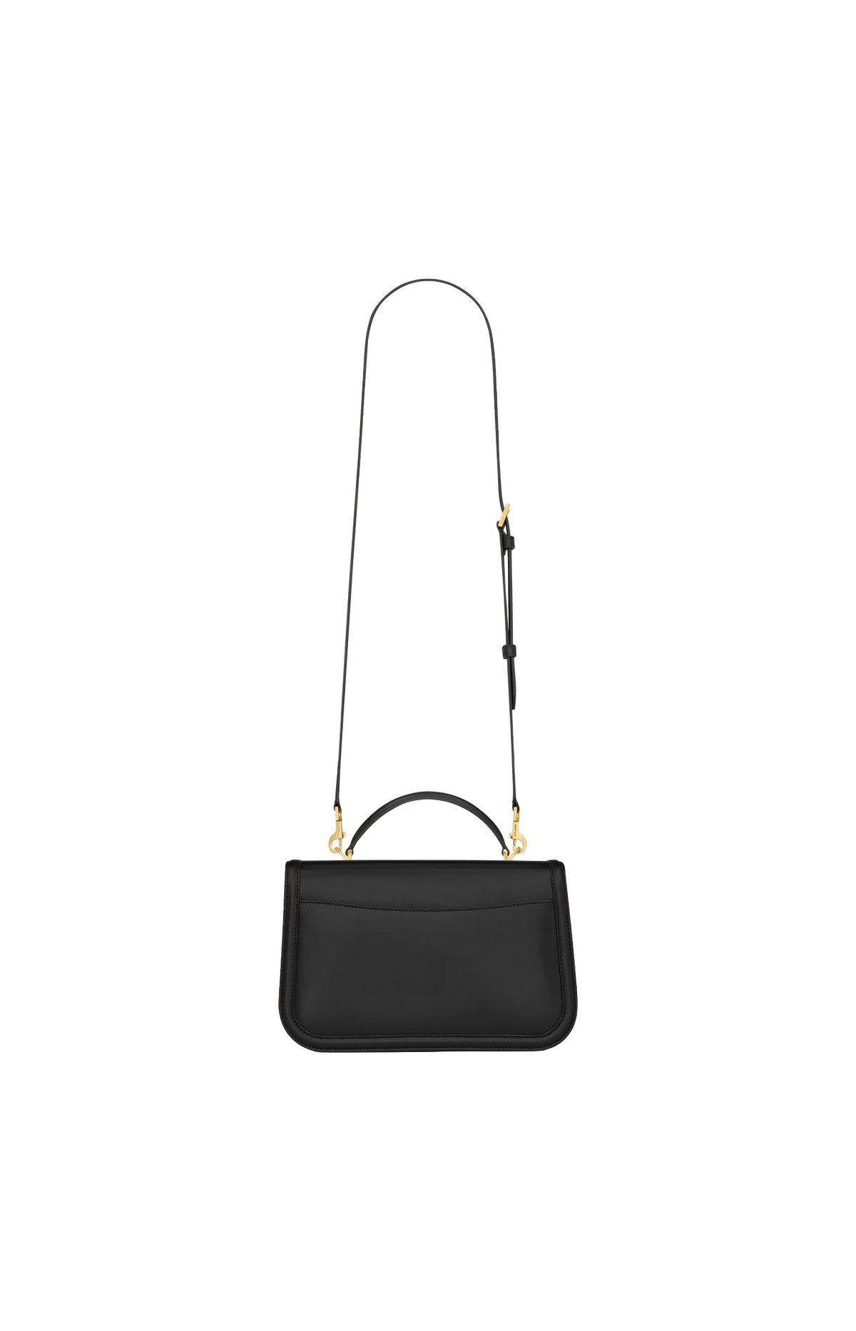 Solferino Small Top Handle Bag in Box Leather in Black