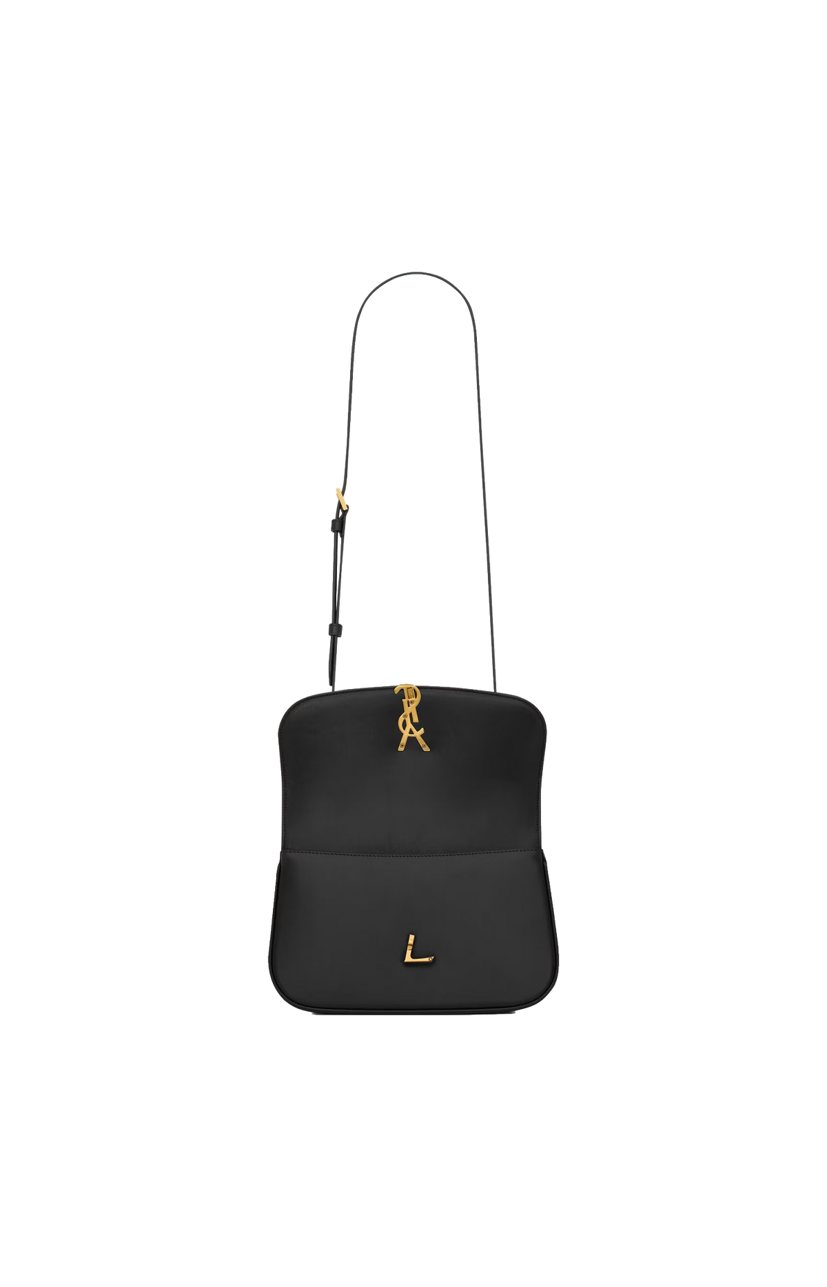 Solferino Small Top Handle Bag in Box Leather in Black