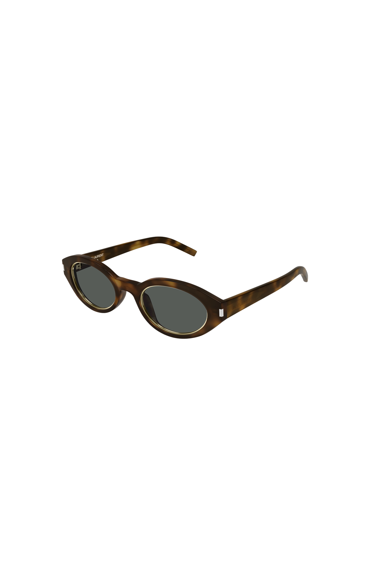 Oval-Frame Sunglasses in Havana