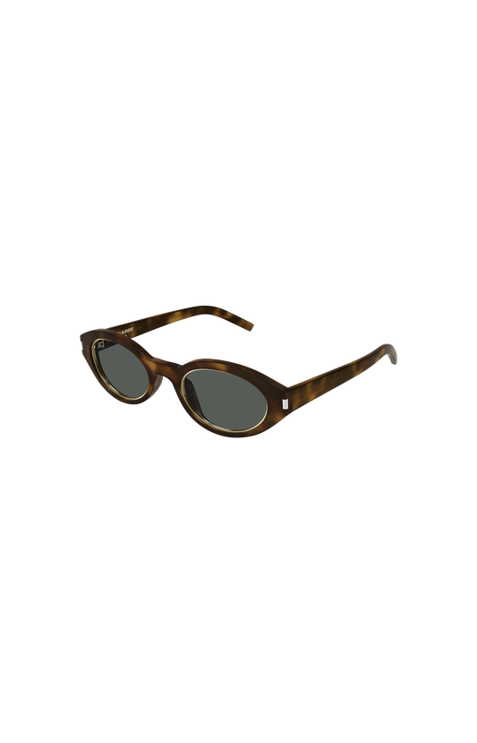 Oval-Frame Sunglasses in Havana