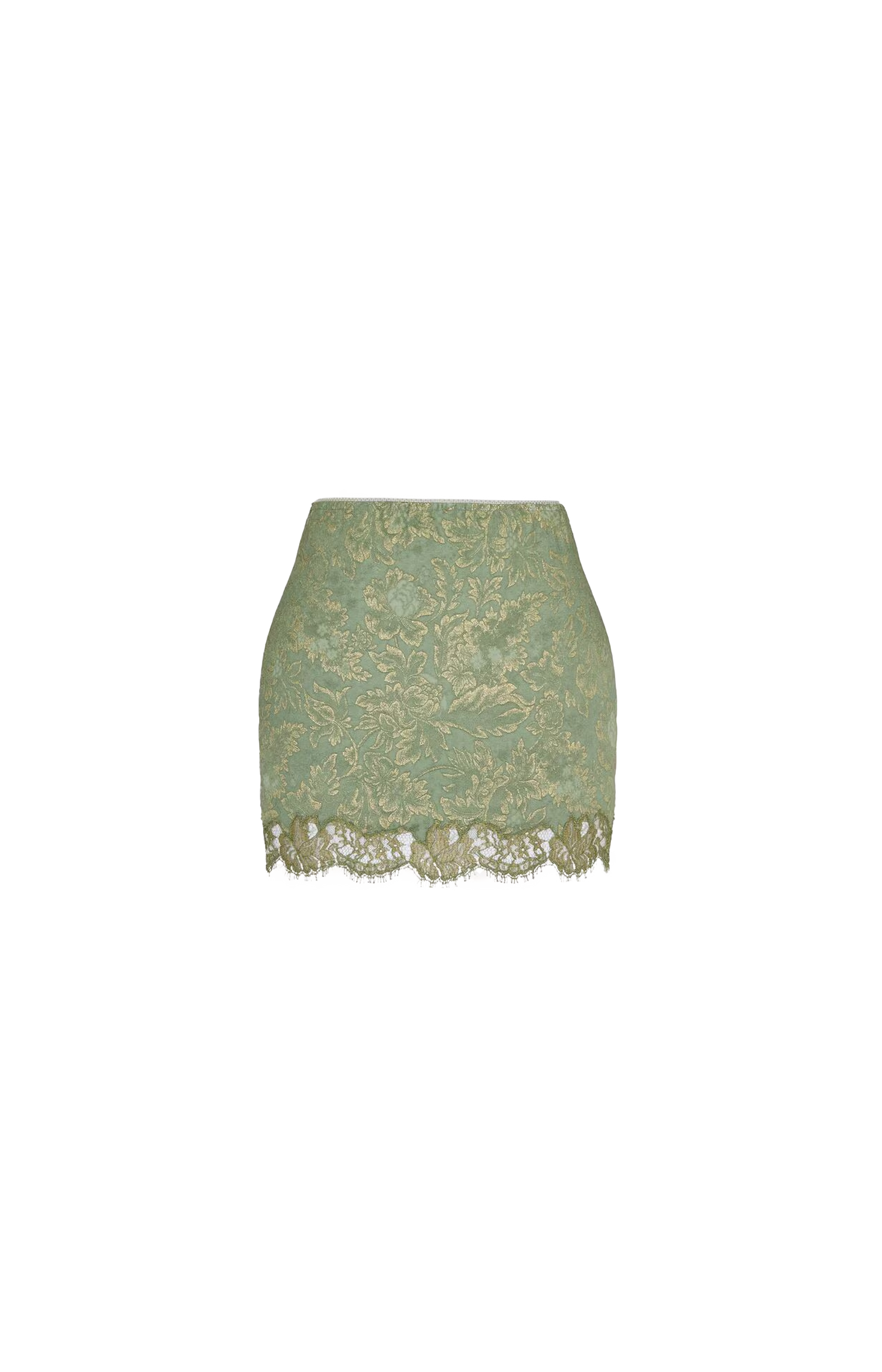 Baroque Mini Skirt in Jacquard and Lace