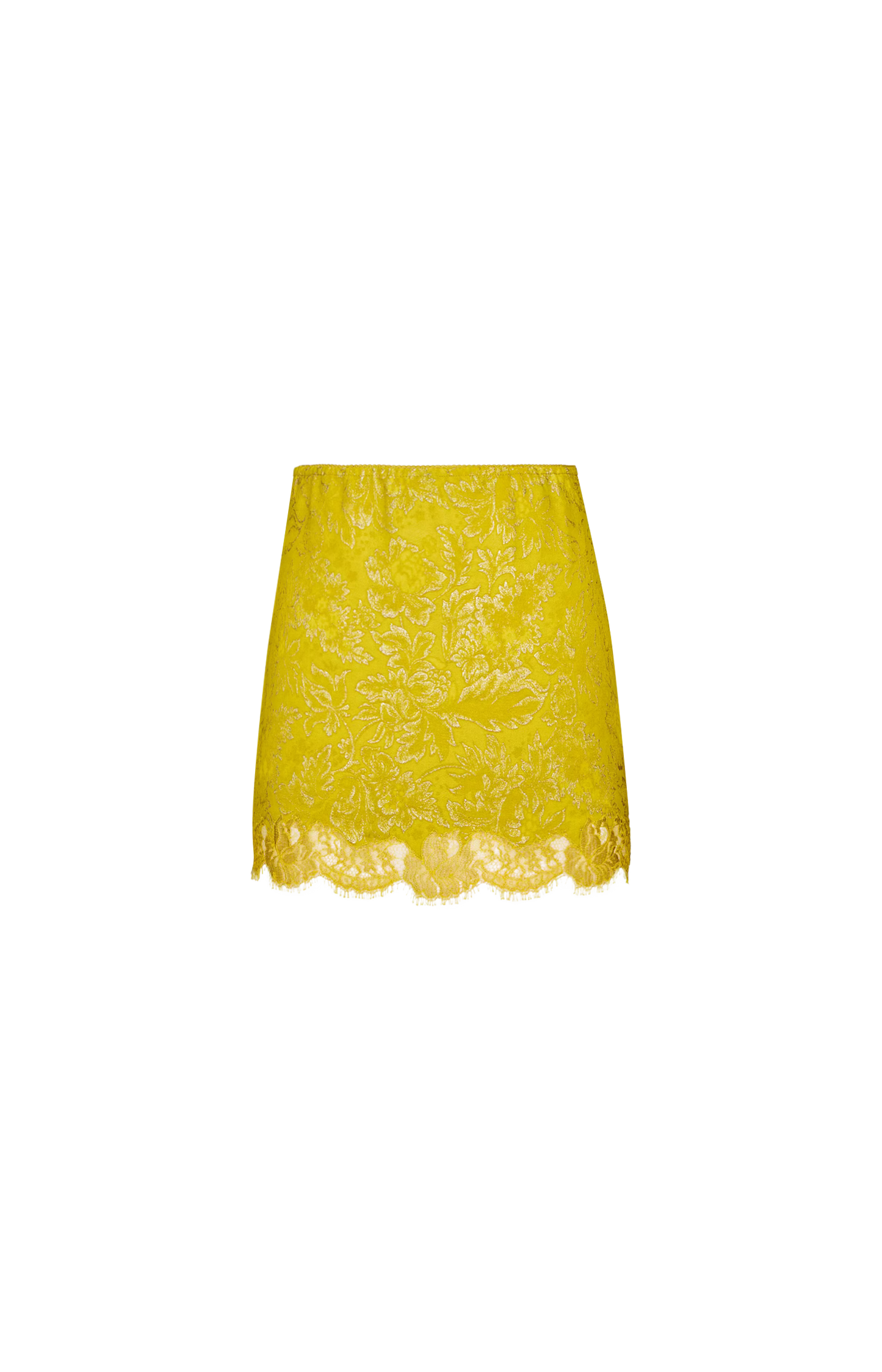 Baroque Mini Skirt in Jacquard and Lace