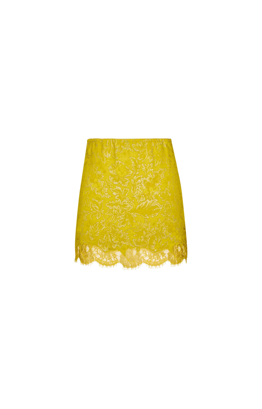 Baroque Mini Skirt in Jacquard and Lace