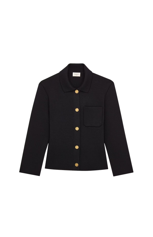 Polo Cardigan in Wool