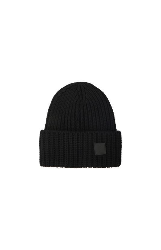 Saint Laurent Wool Beanie in Black — front view