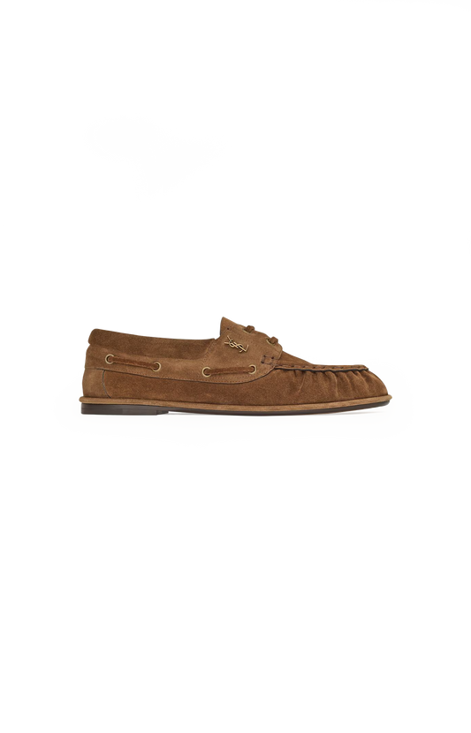 Le Loafer Boat Shoes in Suede in Cigar