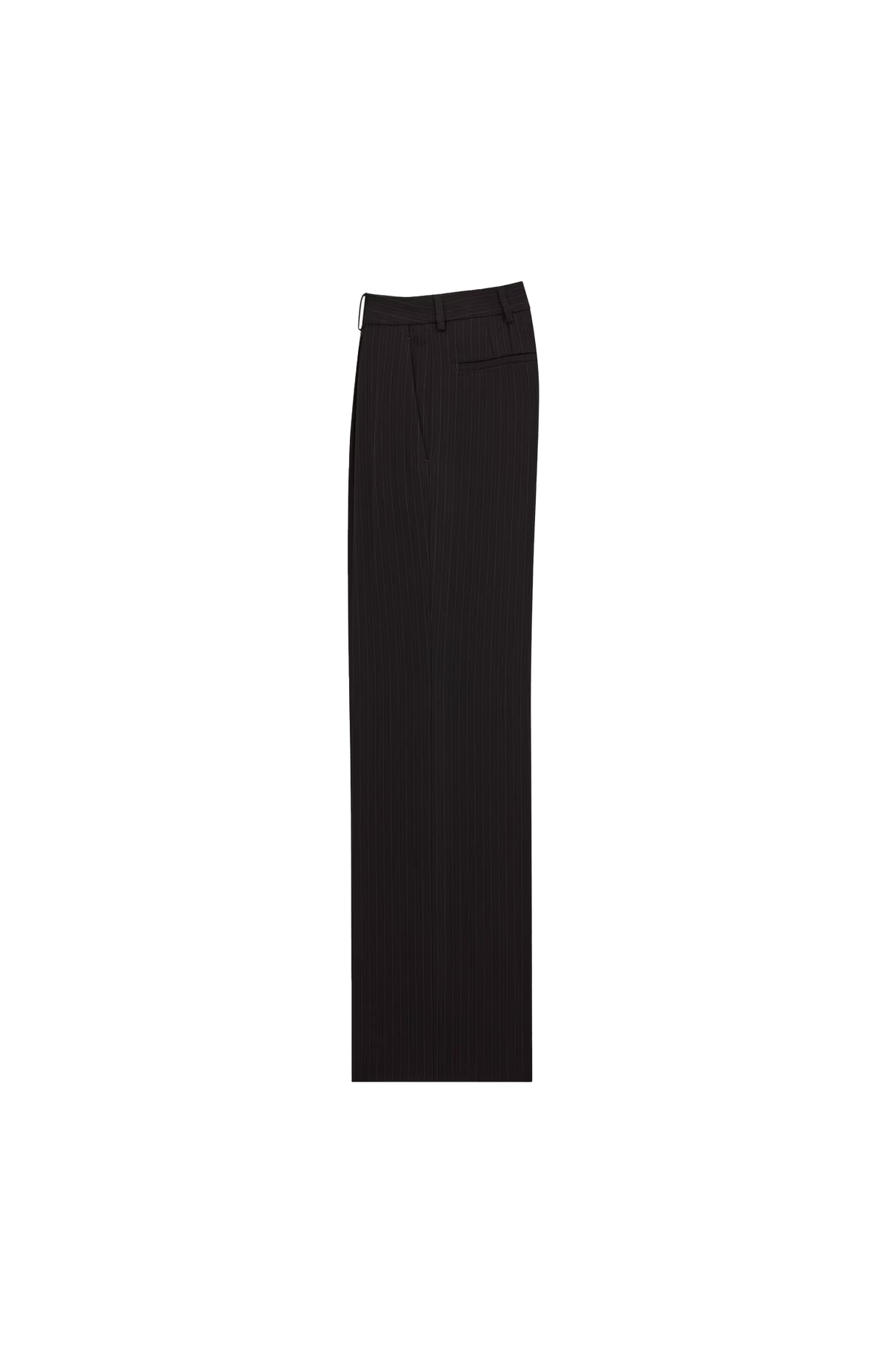 Pants in Chalk-Stripe Wool Mélange in Black/Grey