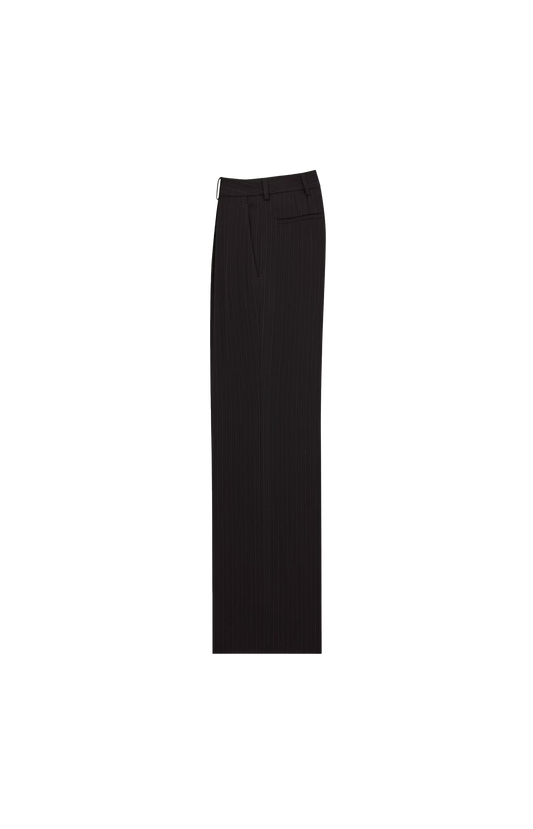 Saint Laurent Pants in Chalk-Stripe Wool Mélange in Black/Grey — product photo 2