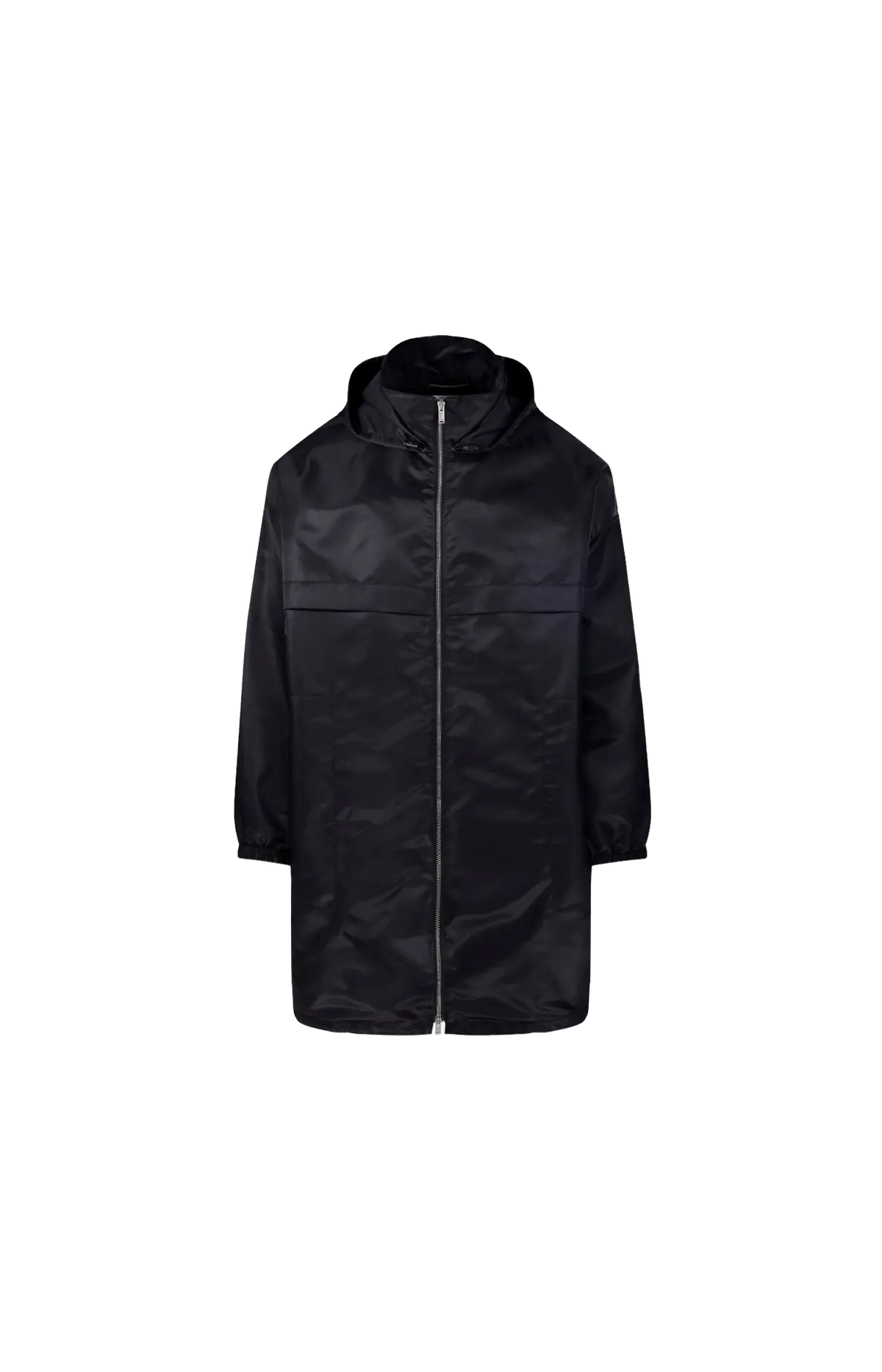 Hooded Logo-Print Parka in Black