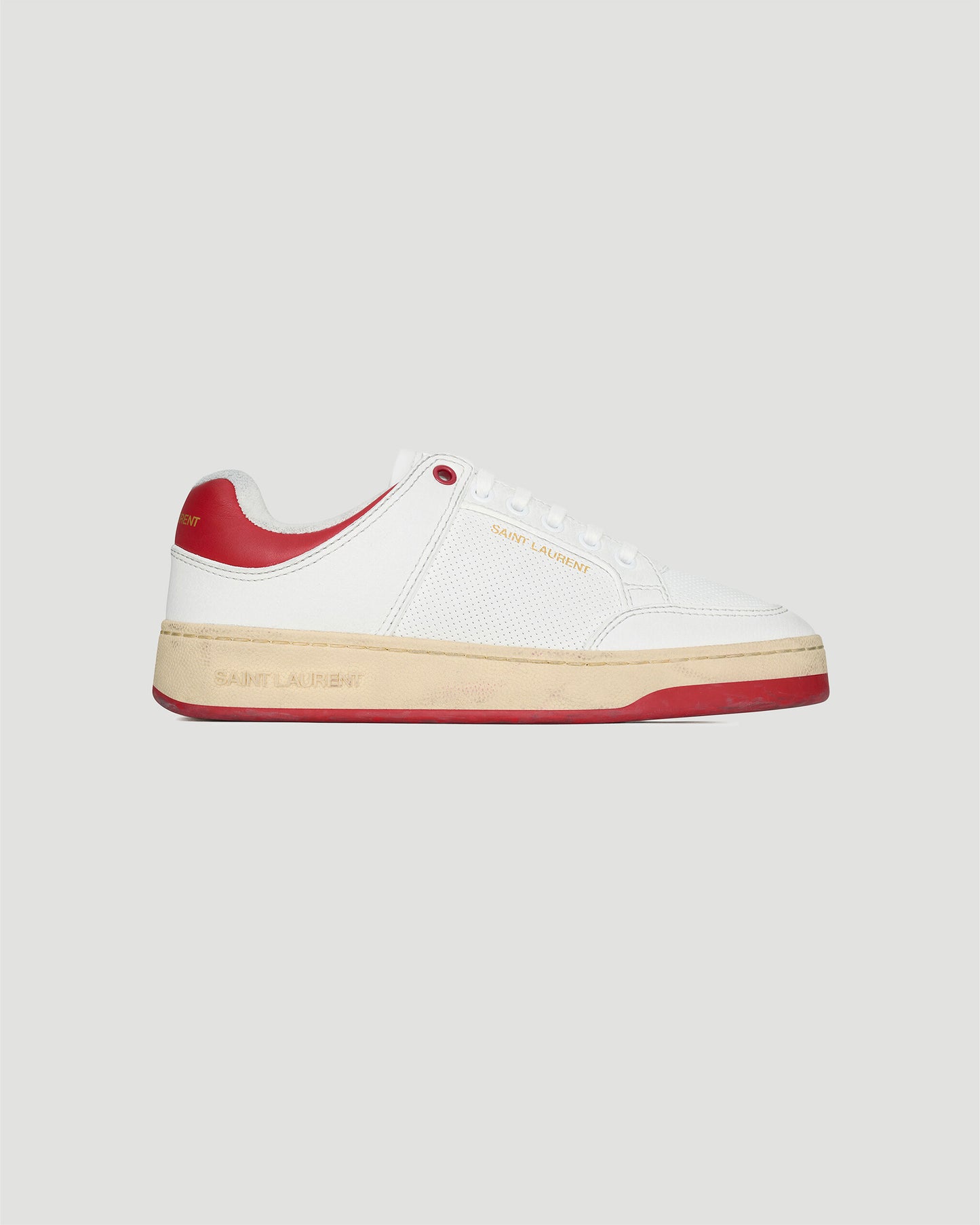 SL/61 LOW-TOP SNEAKERS IN PERFORATED LEATHER VINTAGE RED