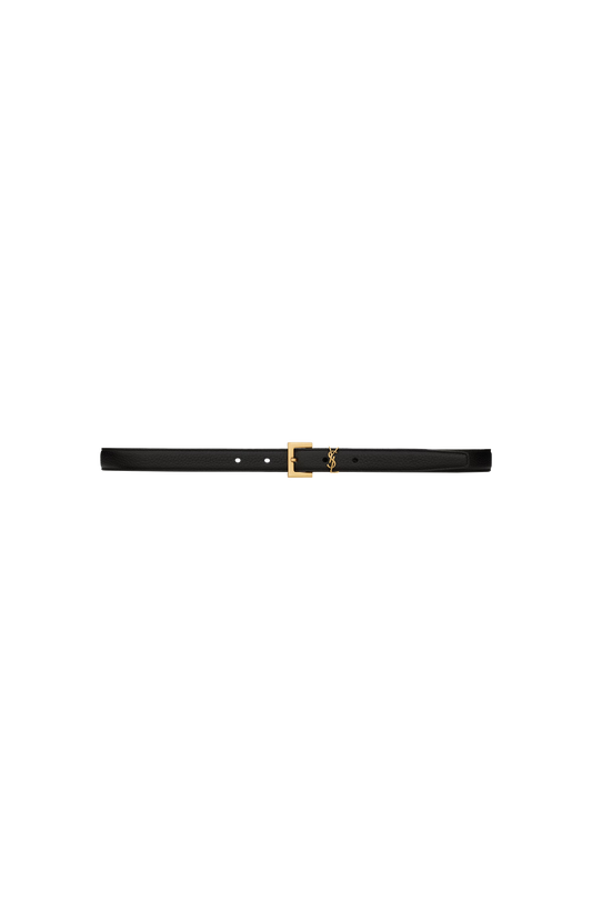Cassandre Thin Belt in Grained Leather