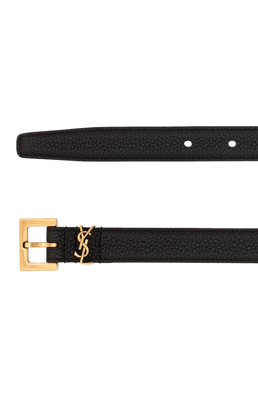 Cassandre Thin Belt in Grained Leather
