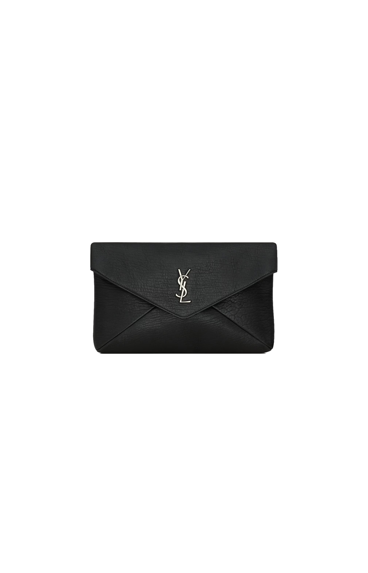 Cassandre Large Envelope Pouch in Black Lambskin