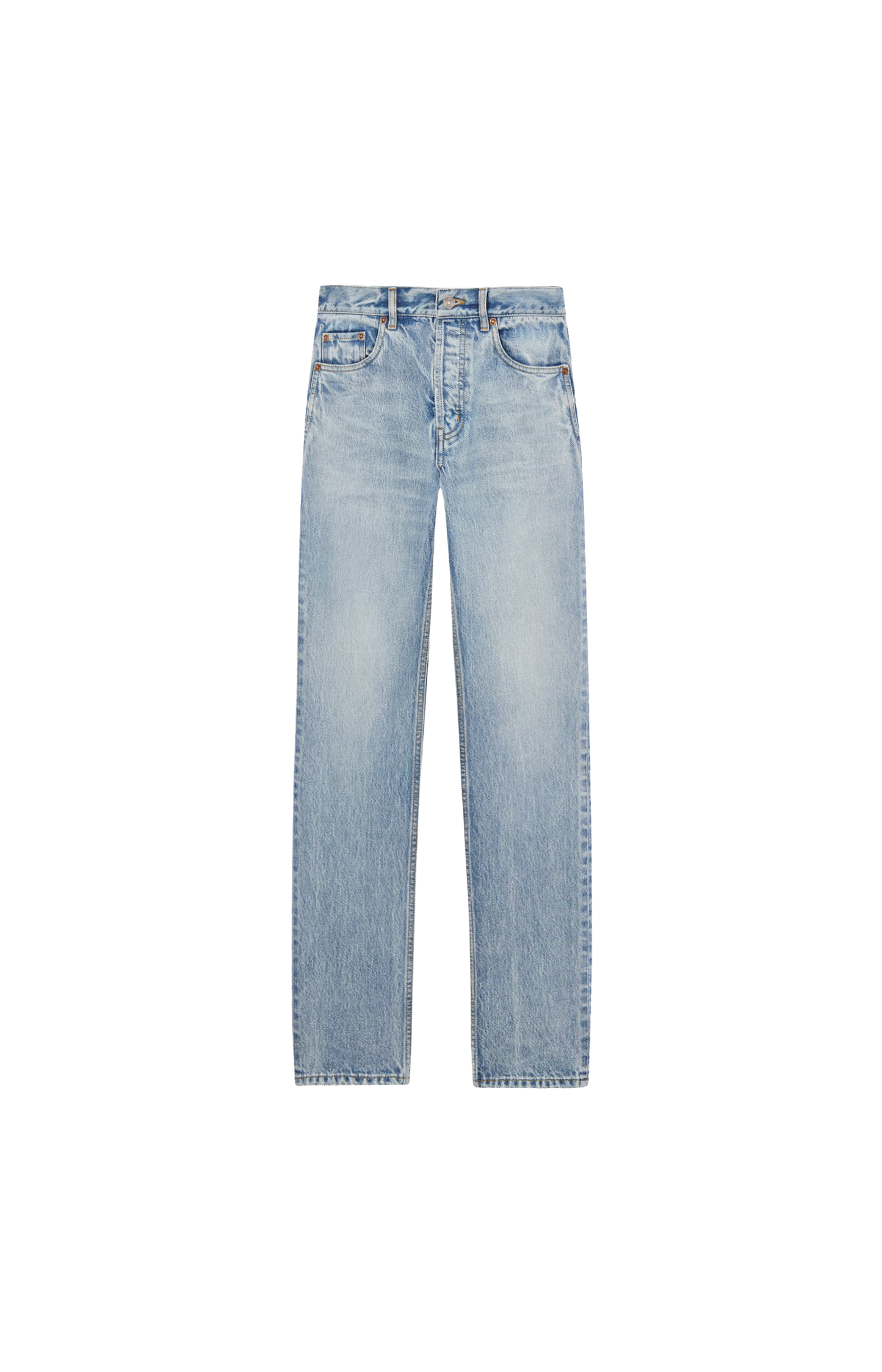 Straight High-Rise Jeans in Blue