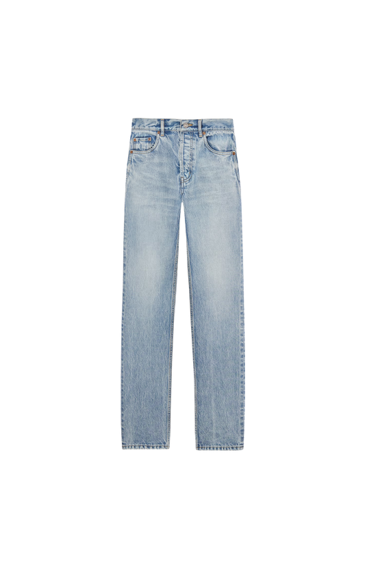 Straight High-Rise Jeans in Blue