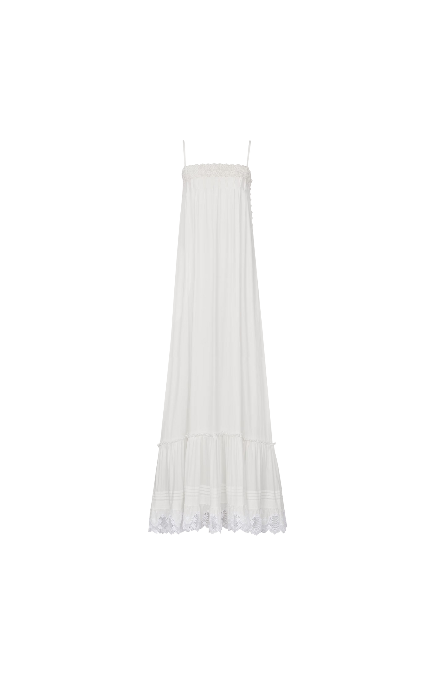 Dress in Embroidered Cotton Poplin