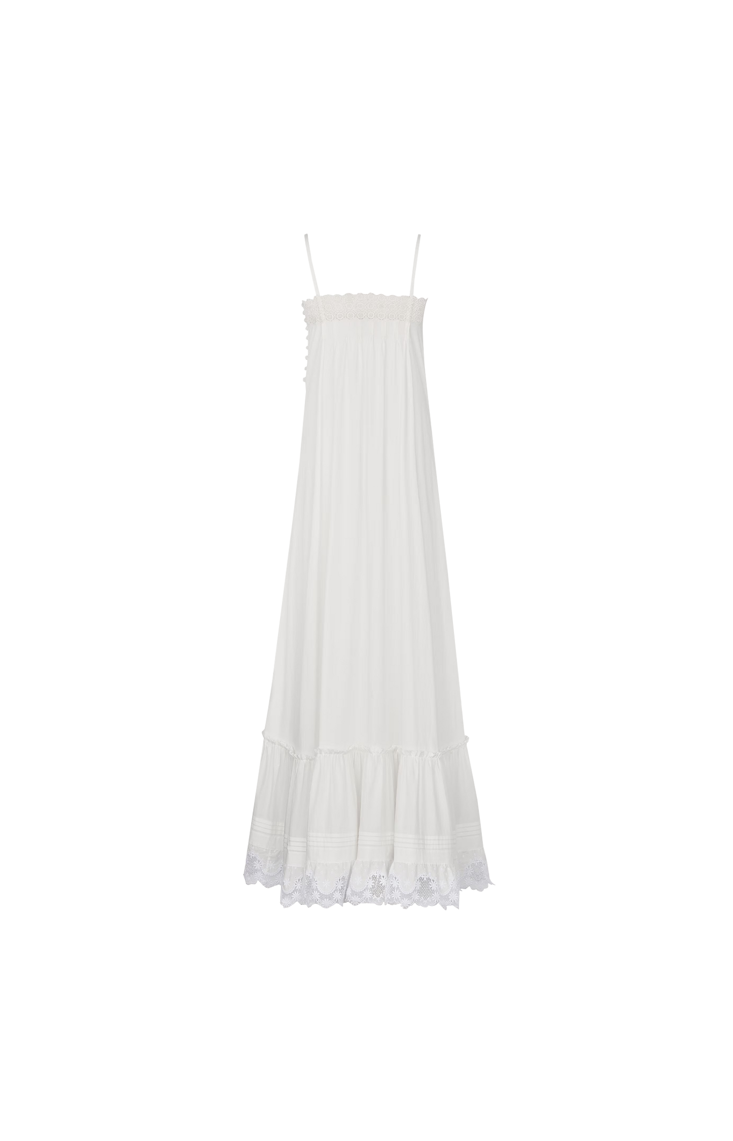 Dress in Embroidered Cotton Poplin