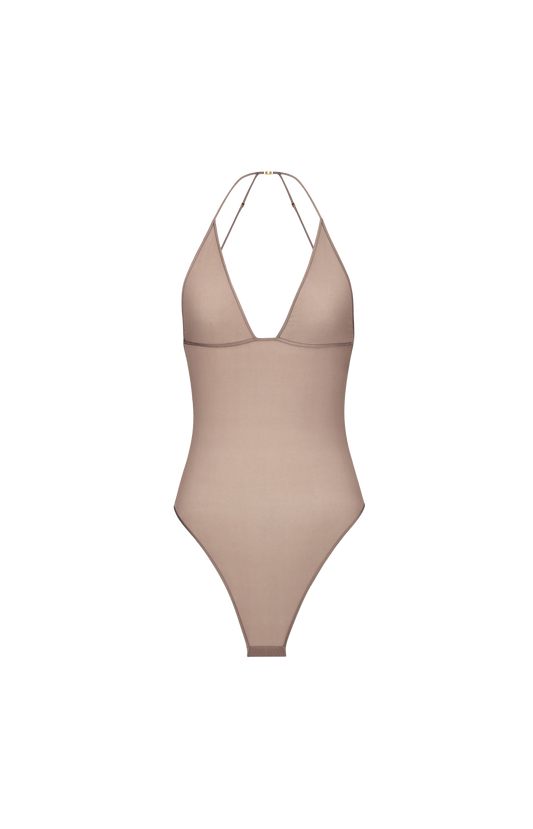 Backless Bodysuit in Stretch Silk Muslin
