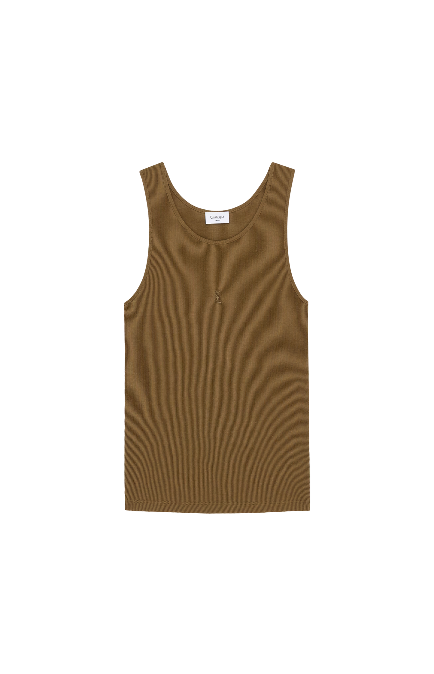 Saint Laurent Cassandre Tank Top in Ribbed Cotton Jersey