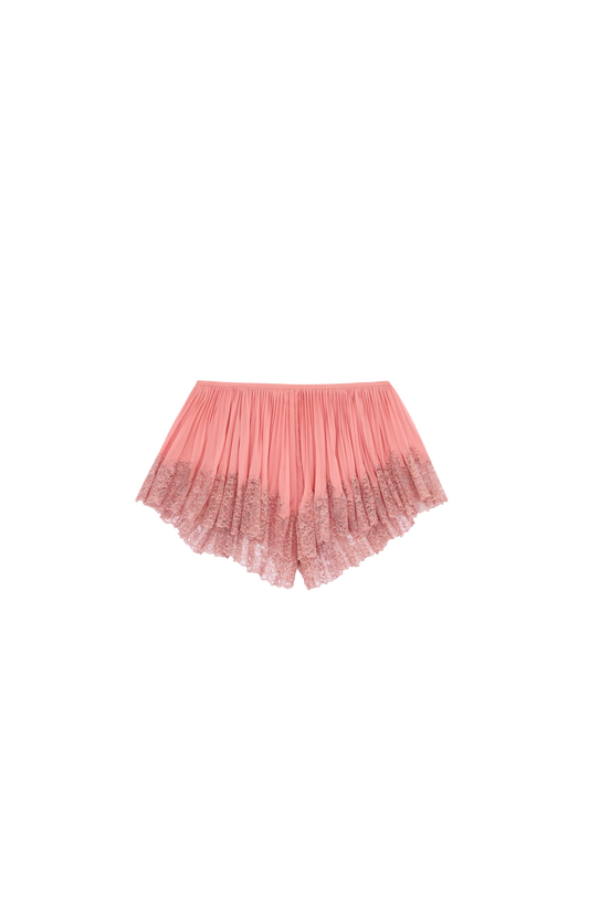 Pleated Lingerie Shorts in Silk Crepe Muslin