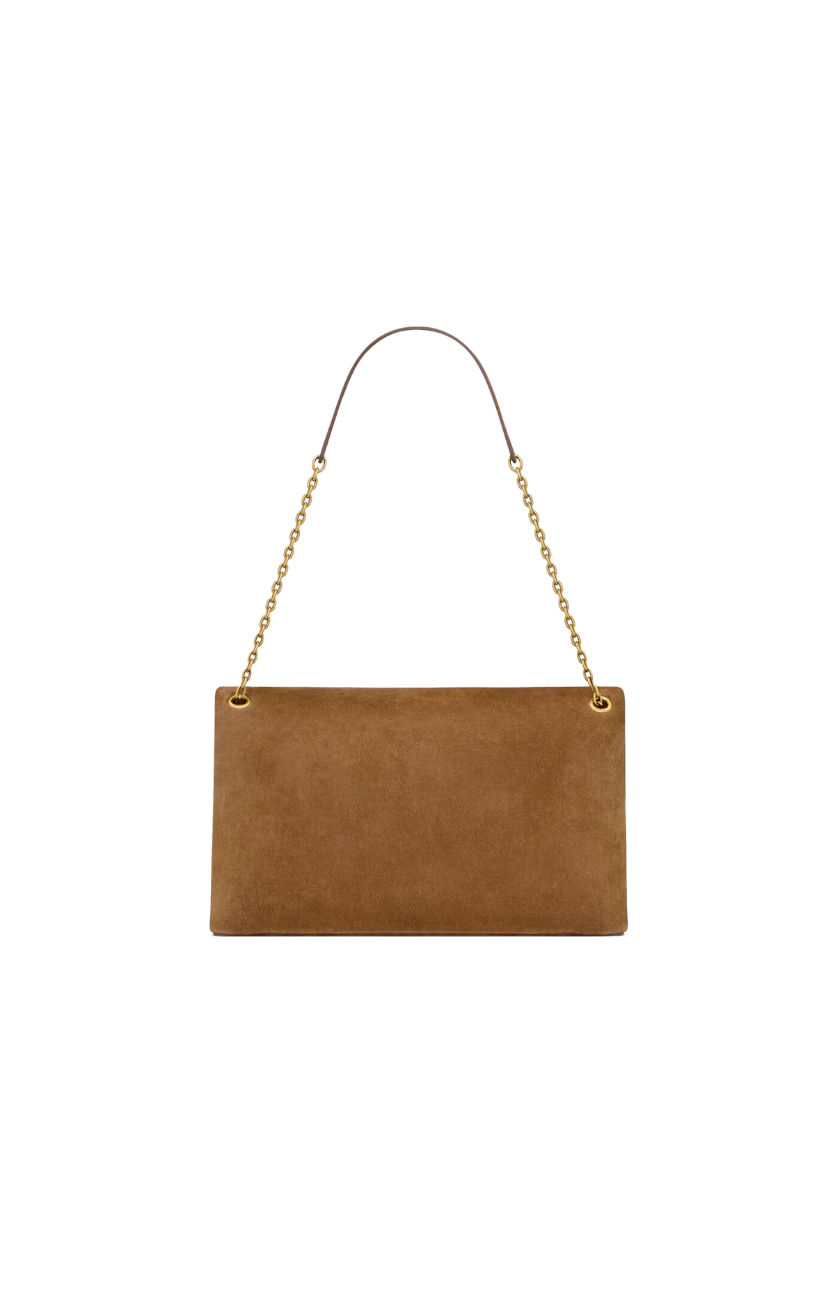 Cassandre Pouch on Chain In Caramel Cognac Suede