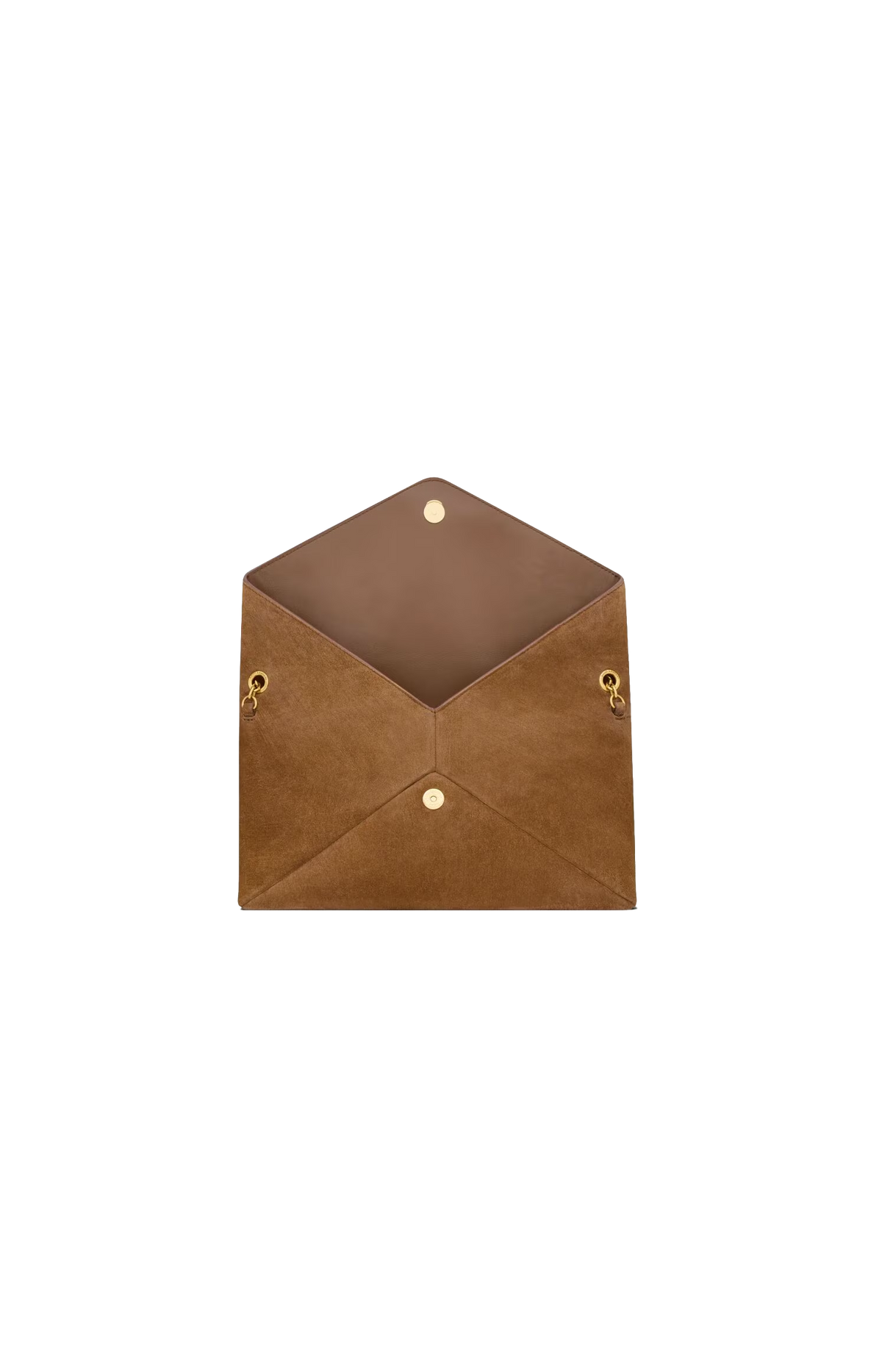 Cassandre Pouch on Chain In Caramel Cognac Suede