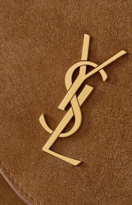 Cassandre Pouch on Chain In Caramel Cognac Suede