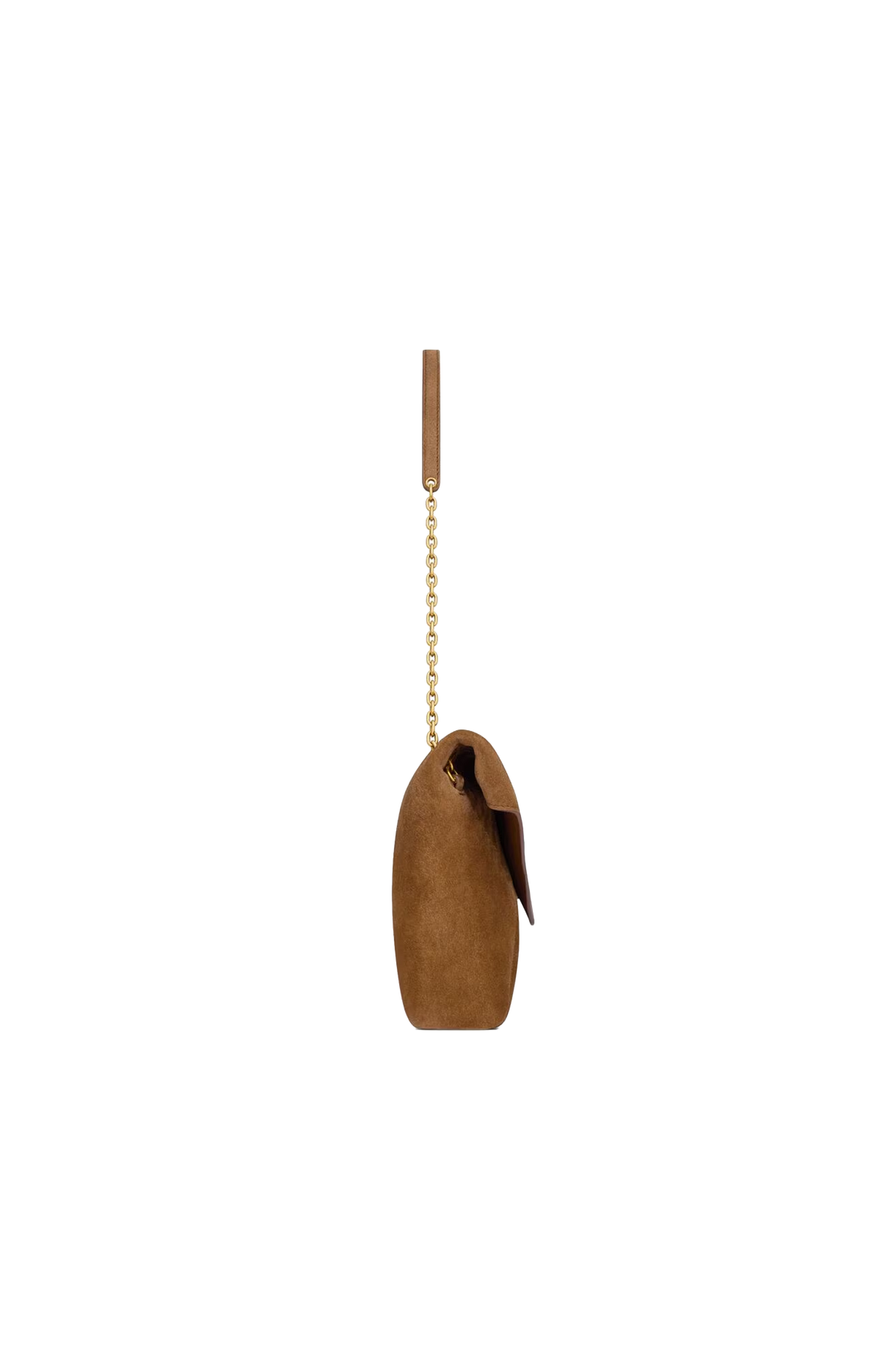 Cassandre Pouch on Chain In Caramel Cognac Suede