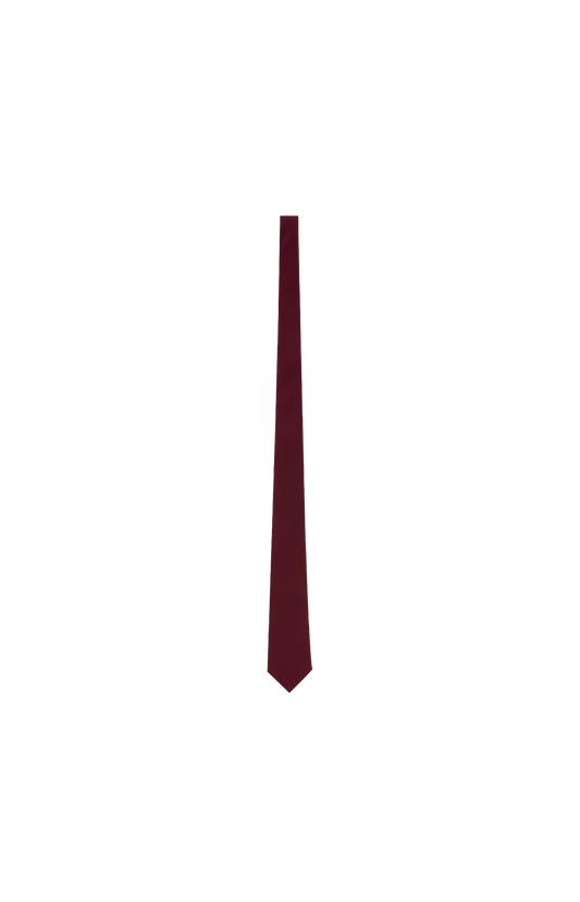 Maroon tie on a white background