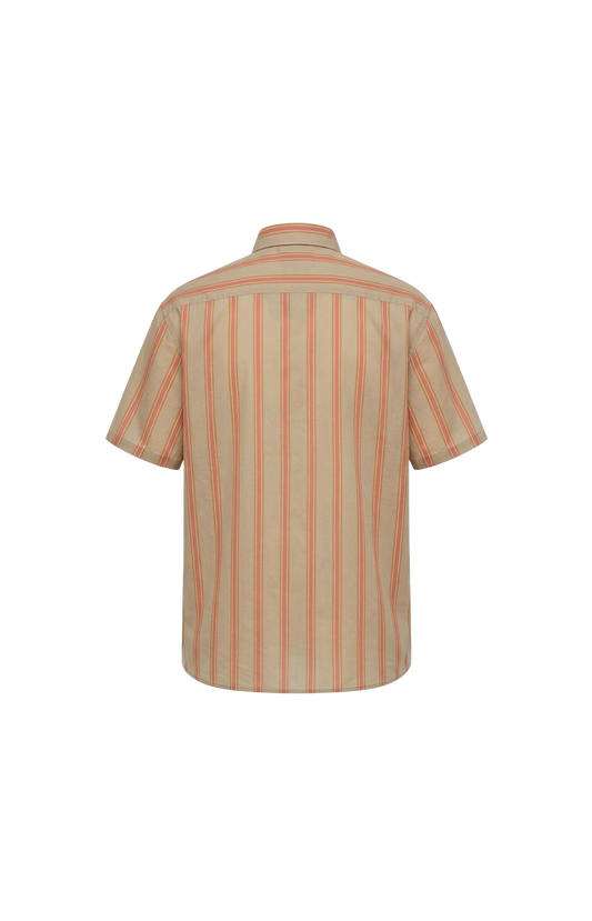 Striped Short-Sleeve Cotton Shirt