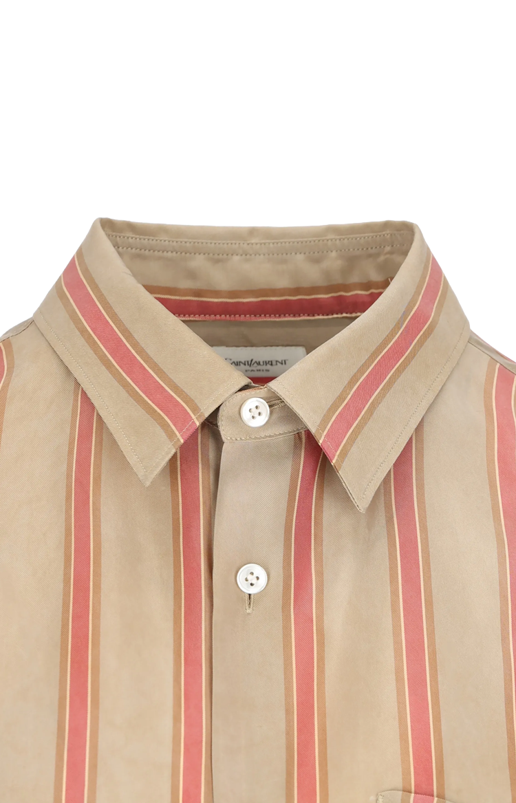 Striped Short-Sleeve Cotton Shirt