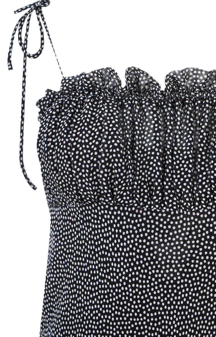 Crepe Polka Dot Dress