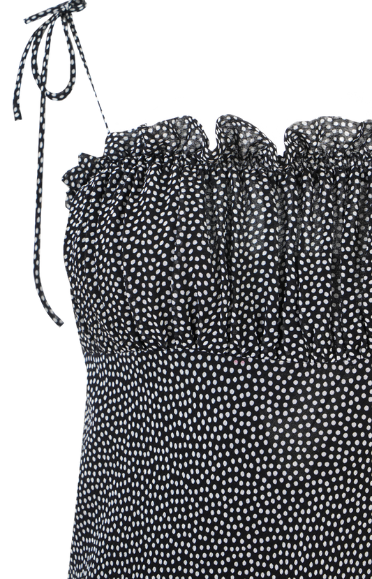 Crepe Polka Dot Dress