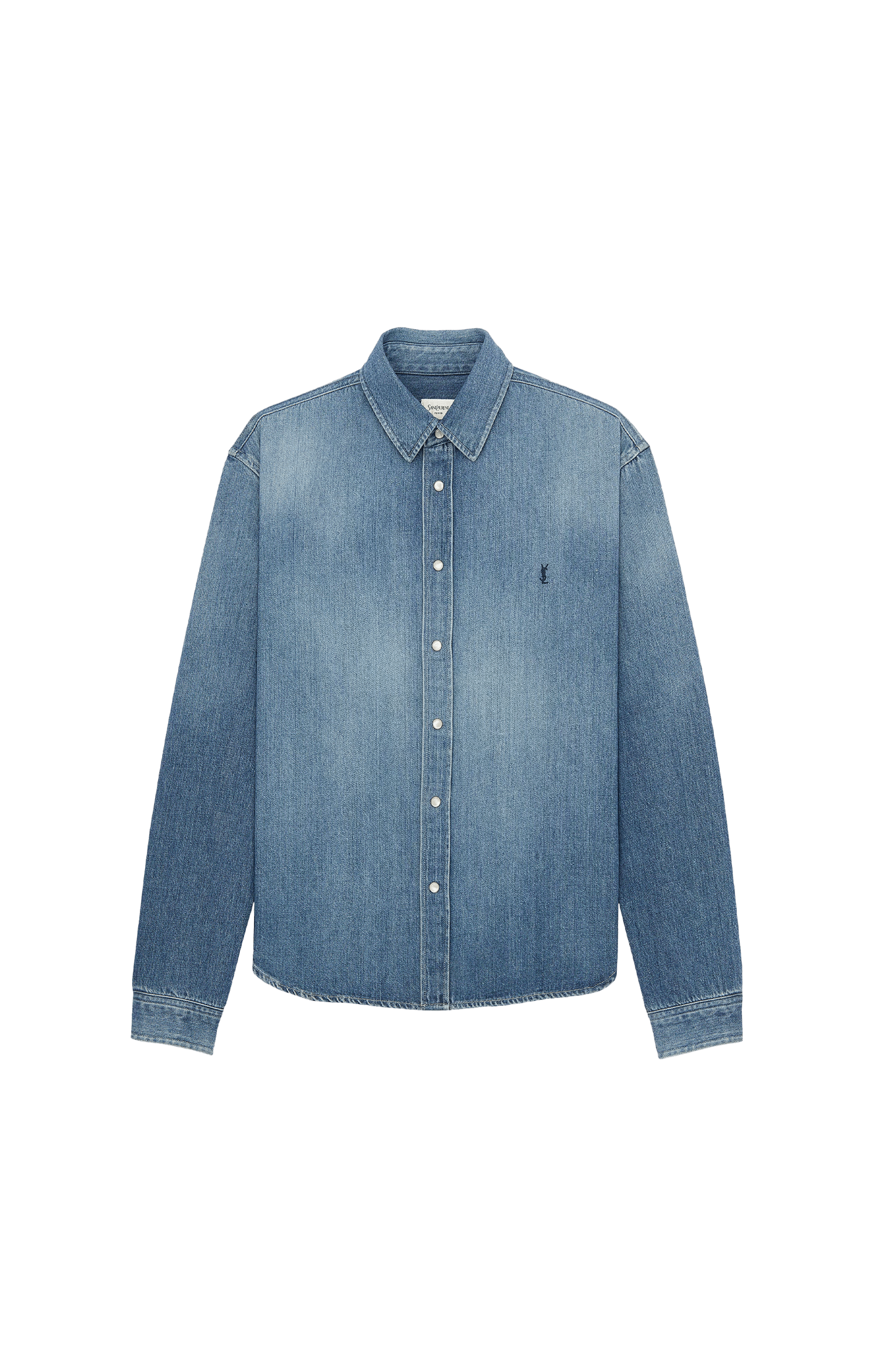 Blue denim shirt on a black background
